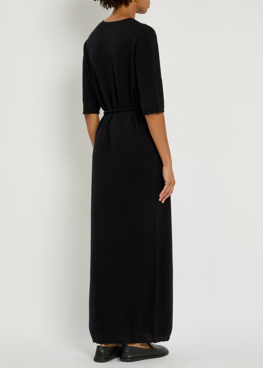 Lisa Yang Tilde Belted Cashmere Maxi Dress Black