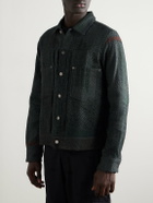 Kardo - Marvin Distressed Patchworked Kantha Cotton Trucker Jacket - Blue