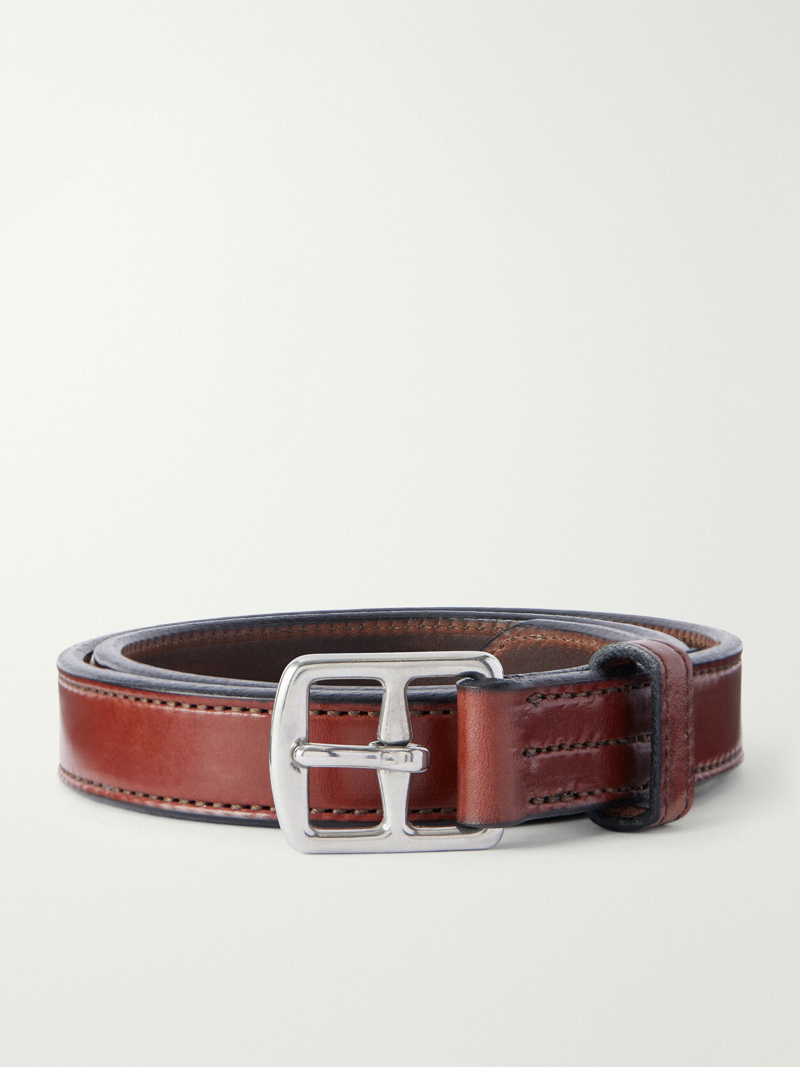 Yuketen - Stirrup 3cm Leather Belt - Brown
