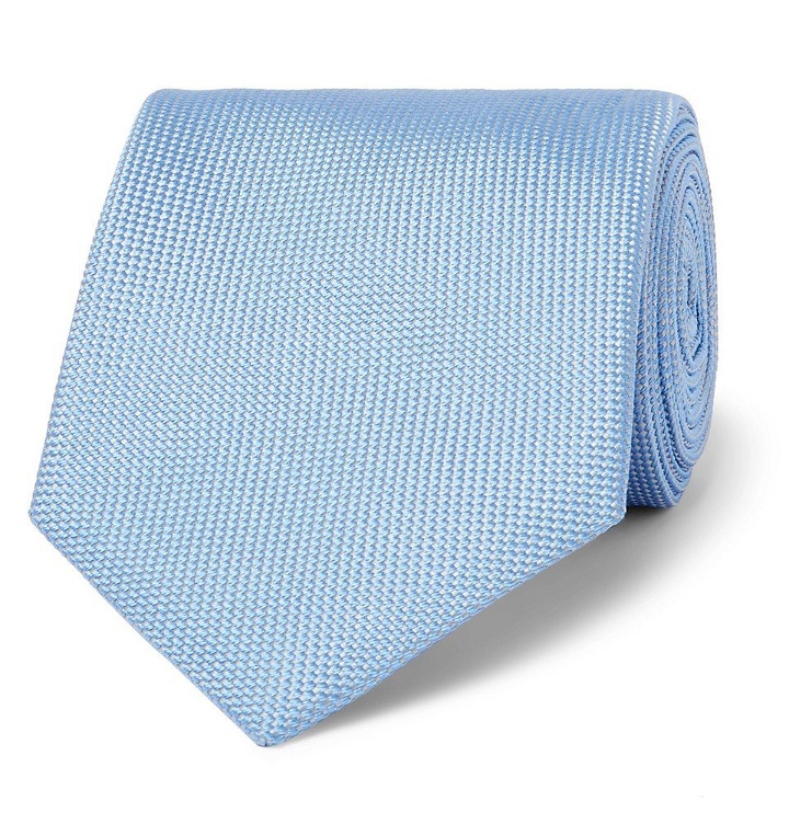 Photo: Brioni - 8cm Woven Silk Tie - Blue