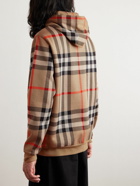 Burberry - Checked Cotton-Jacquard Hoodie - Neutrals