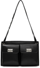 BY FAR Black Billy Tote Creased Leather Shoulder Bag