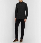 TOM FORD - Slim-Fit Button-Down Collar Brushed-Cotton Shirt - Black