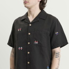 Folk Men's Presented by END. Relaxed Soft Collar Vacation Shirt in Soft Black People Embroidery