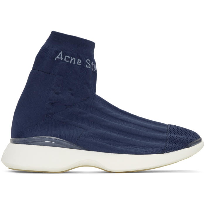 Photo: Acne Studios Blue Tristian High-Top Sneakers 