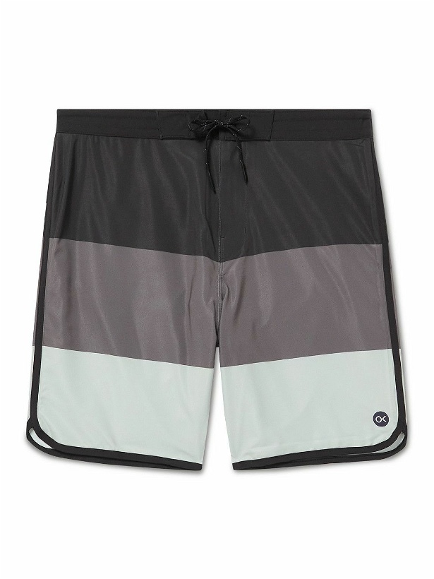 Photo: Outerknown - Tasty Scallop Mid-Length Printed Recycled-Shell Swim Shorts - Brown