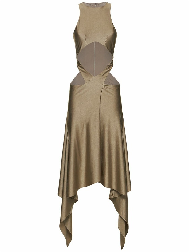 Photo: THE ATTICO - Magnolia Shiny Jersey Cutout Midi Dress