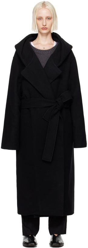 Photo: Meta Campania Collective Black Cal Wrap Hooded Coat