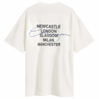 END. x Cole Buxton Signature City T-Shirt in Vintage White - Blue Text