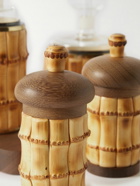 Lorenzi Milano - Brass, Bamboo and Iroko Cruet Set