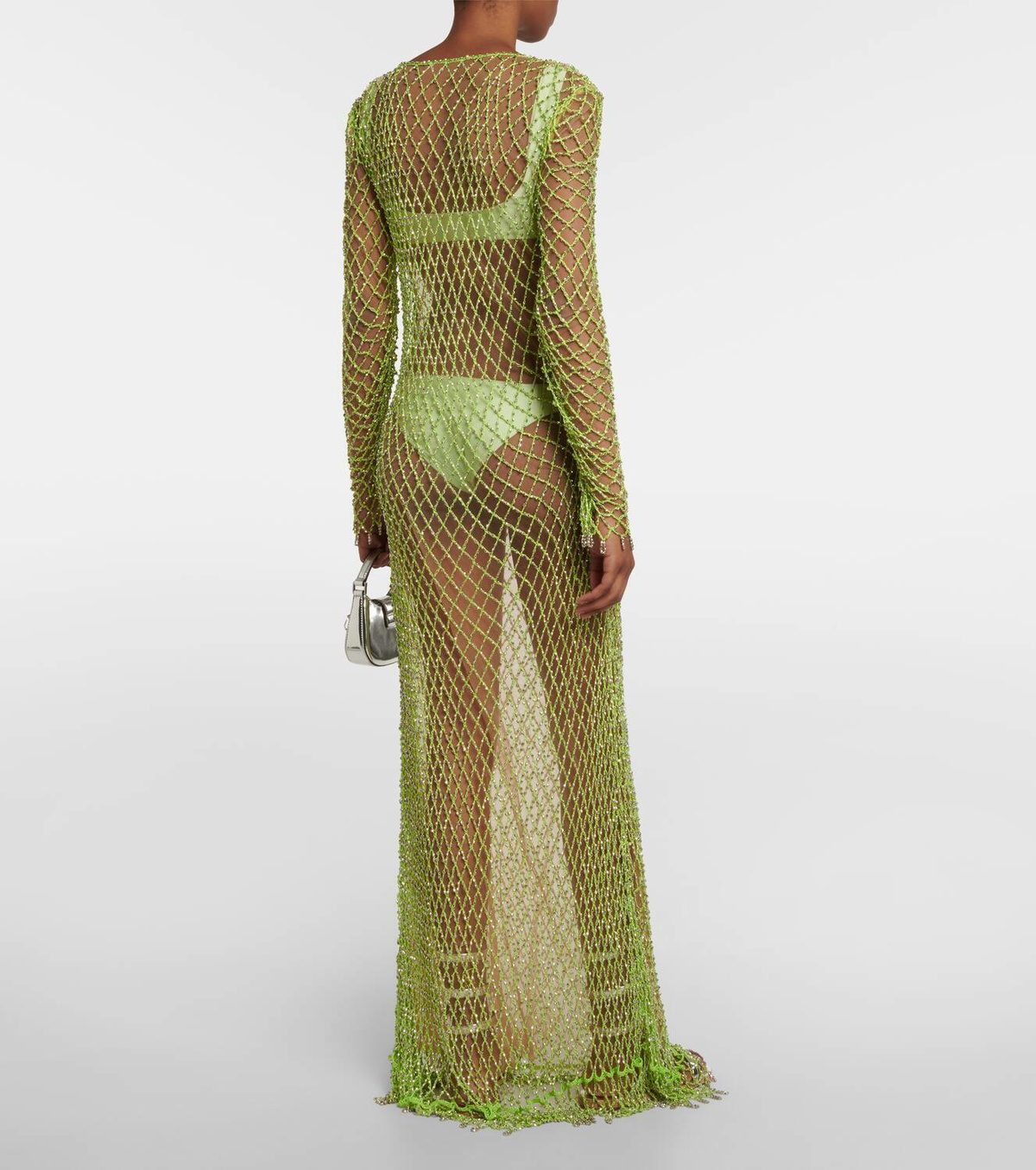 Self-Portrait Beaded fishnet maxi dress Self-Portrait