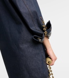 Loewe Chain-embellished denim shirt dress