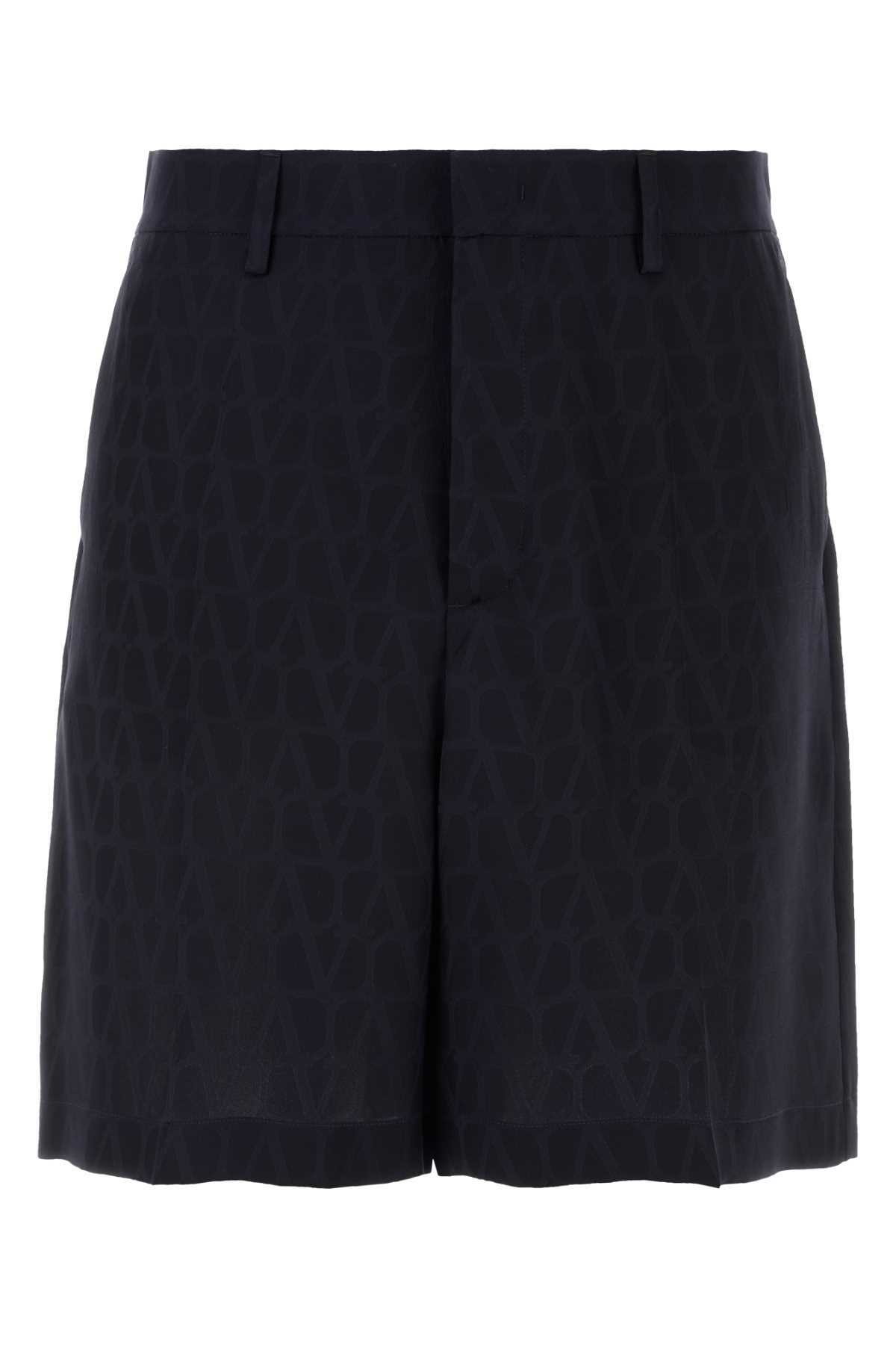 VIP【送料関税込】VALENTINO COTTON SHORTS Valentino Garavani X Sun Surf Black Pineapple-Print Shorts