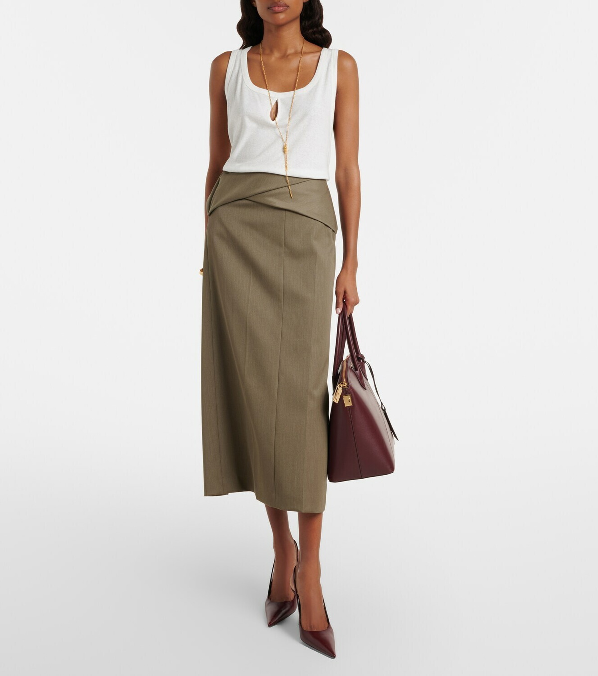 Victoria Beckham Split cotton and linen tank top