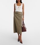 Victoria Beckham Split cotton and linen tank top