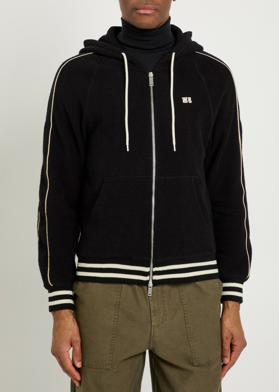 Wales Bonner Prince Hooded Cotton-blend Jumper Black
