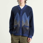 Kestin Men's Muirfield Argyle Cardigan in Navy Mohair