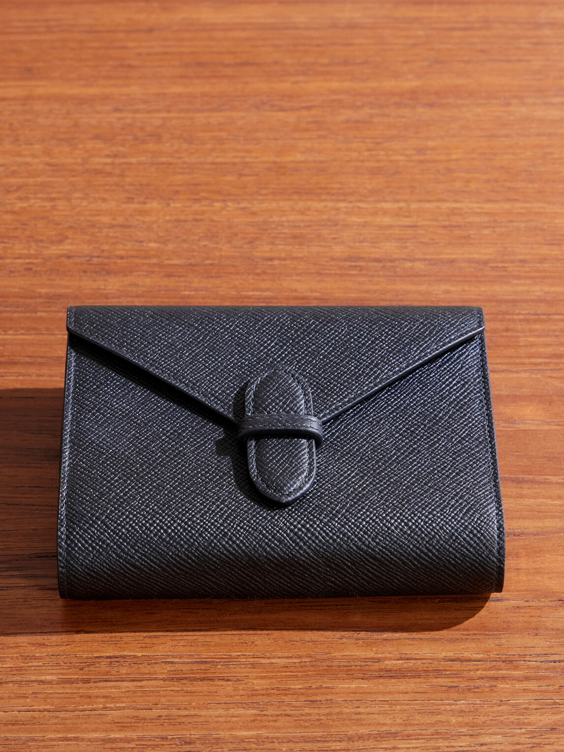 Smythson - Cross-Grain Leather Card Case - Blue