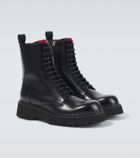 Gucci Web Stripe leather combat boots