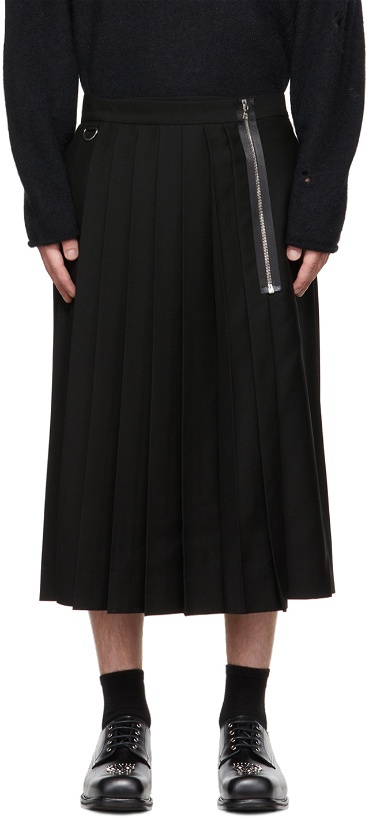 Photo: Undercover Black Pleated Midi Skirt