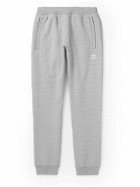 adidas Originals - Essentials Tapered Logo-Embroidered Cotton-Blend Jersey Sweatpants - Gray