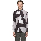 Issey Miyake Men Grey Printed Wrinkle Shirt