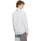 Thom Browne Gray Linen Cotton 4-Bar Relaxed Fit Cardigan