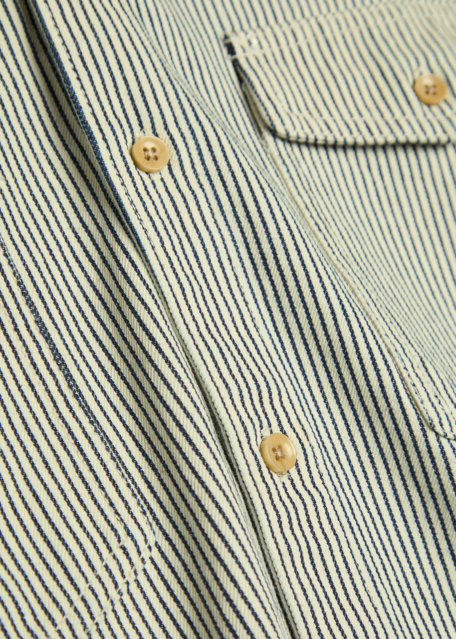 Paige Renzi Striped Denim Jacket Navy