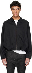 FUMITO GANRYU Black Linen Airy Jacket