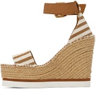 See by Chloé Tan & White Glyn Espadrille Heeled Sandals