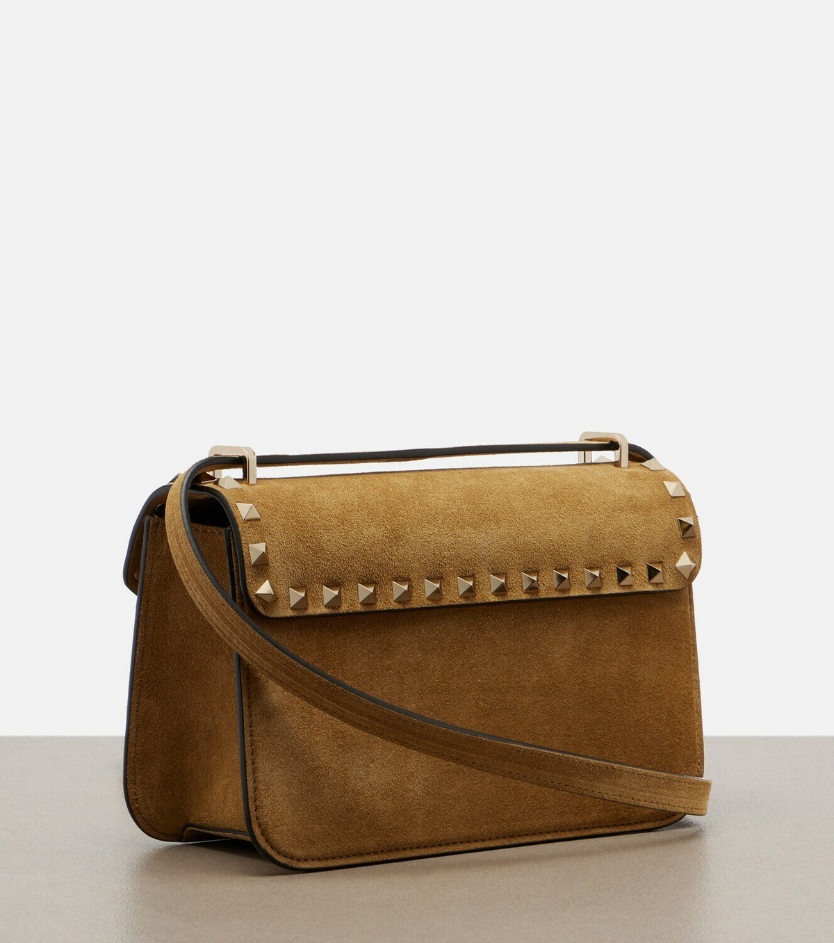 Valentino Garavani Rockstud Small suede shoulder bag