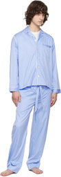 Tekla Blue Sateen Pyjama Pants