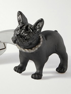 Paul Smith - French Bulldog Gunmetal- and Silver-Tone Enamel Cufflinks