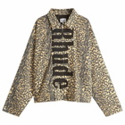 Rhude Men's Leopard Work Jacket in Black/Tan