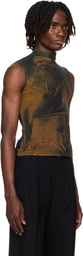 Jean Paul Gaultier SSENSE Exclusive Khaki & Black High Neck Printed Water Tank Top