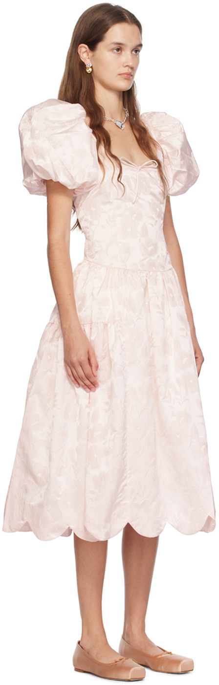 Sandy Liang Pink Cil Midi Dress