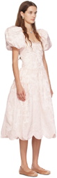 Sandy Liang Pink Cil Midi Dress