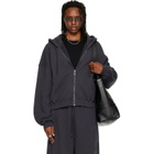 LU'U DAN Gray Washed Zip Hoodie