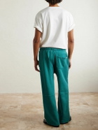 Cherry Los Angeles - Navajo Straight-Leg Logo-Embroidered Cotton-Jersey Sweatpants - Blue