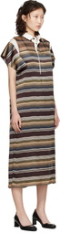 sacai Multicolor Horizontal Stripe Midi Dress
