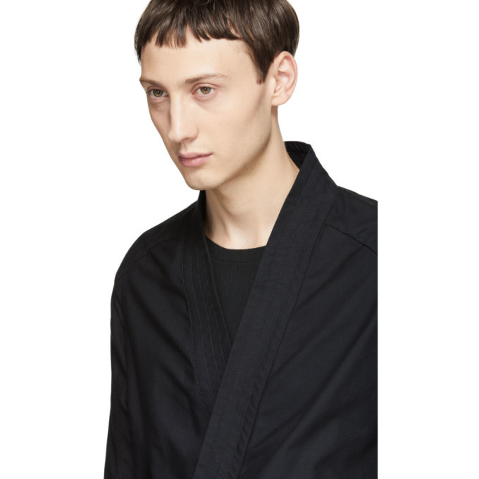 Abasi Rosborough Black Oxford Arc Kimono Cardigan
