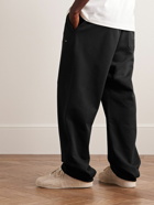 Y-3 - Tapered Logo-Appliquéd Organic Cotton-Jersey Sweatpants - Black