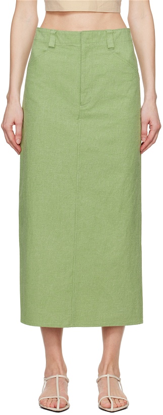 Photo: AURALEE Green Faded Midi Skirt