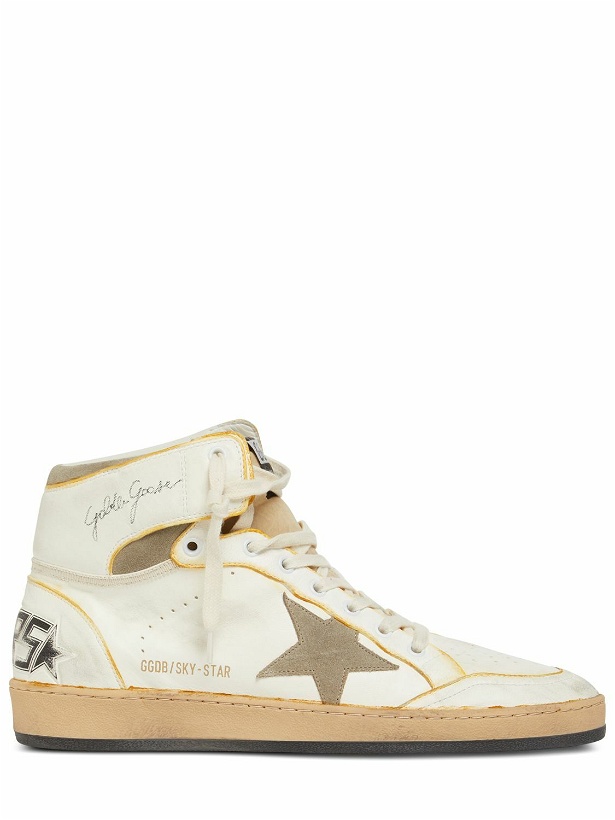 Photo: GOLDEN GOOSE - Sky Star Leather & Suede Sneakers