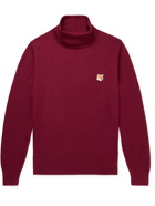 Maison Kitsuné - Logo-Appliquéd Merino Wool Rollneck Sweater - Unknown