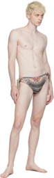 Jean Paul Gaultier Beige Printed Swim Briefs