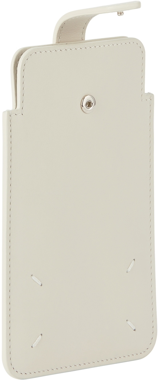 Maison Margiela Off-White Leather Phone Pouch
