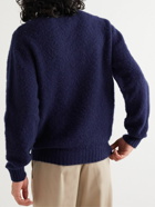 Drake's - Brushed Shetland Wool Sweater - Blue