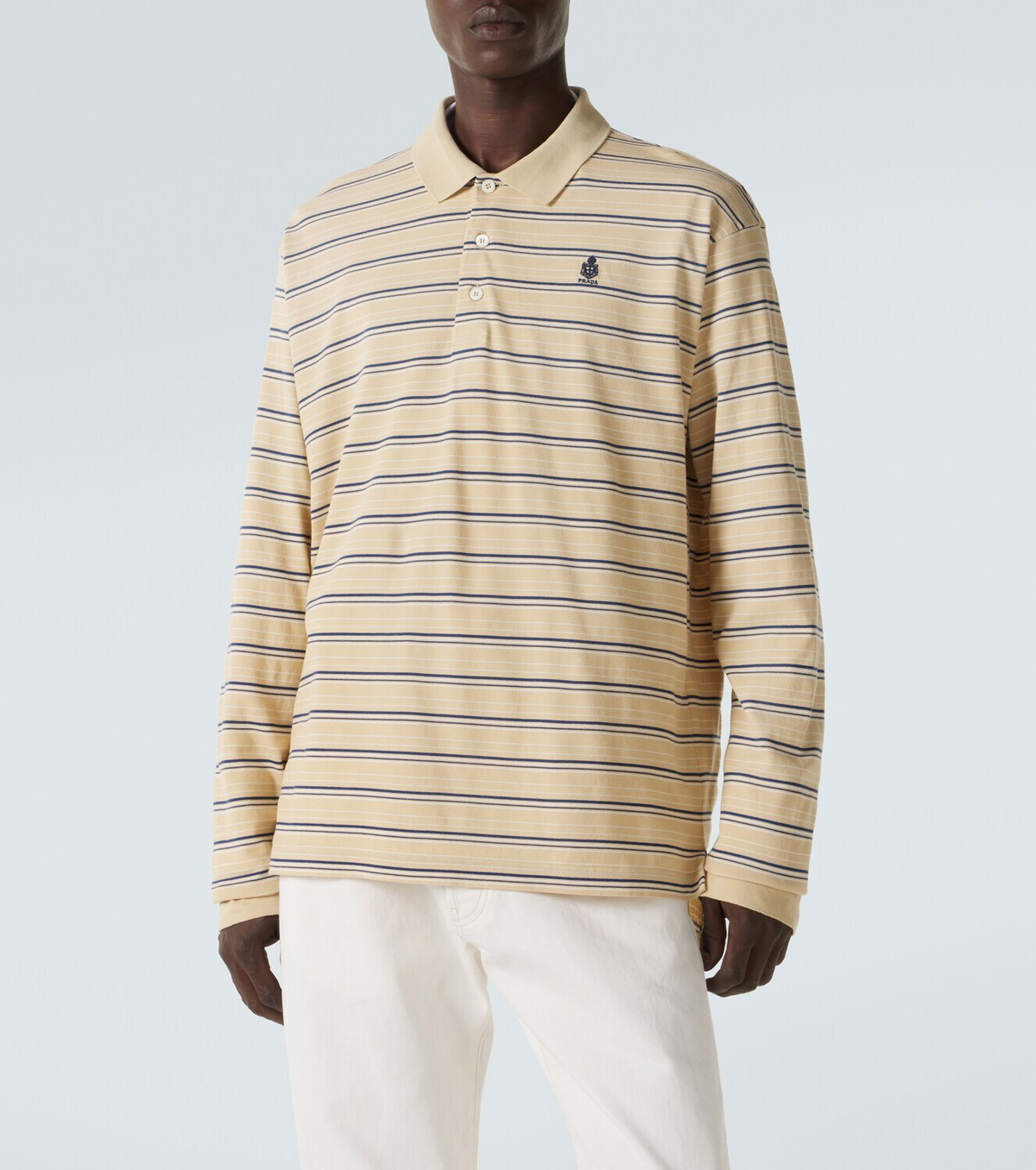 Prada Striped cotton piqué polo shirt