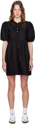 GANNI Black Tie String Minidress